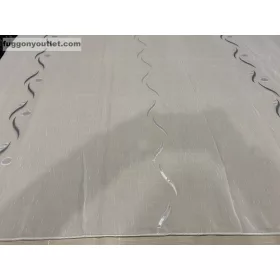 Voile, Roshan, fehér alapon szürke, 300x175 cm 