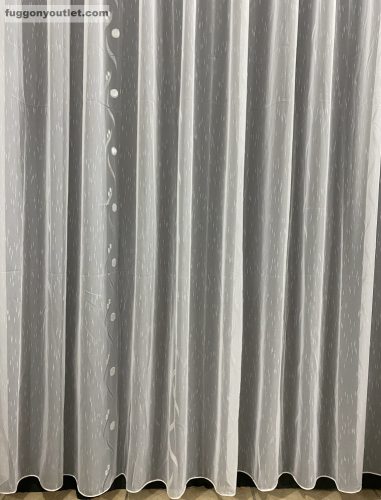 Voile, Roshan, fehér alapon szürke, 300x260 cm 