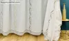 Méteráru, Voile, Roshan, fehér alapon barna, 150 cm