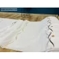 Méteráru, Voile, Roshan, fehér alapon barna, 150 cm