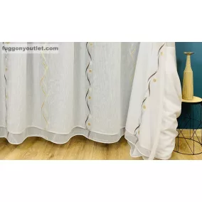 Méteráru, Voile, Roshan, fehér alapon barna, 280 cm