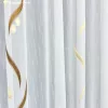 Méteráru, Voile, Roshan, fehér alapon barna és arany, 280cm