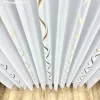 Méteráru, Voile, Roshan, fehér alapon barna és arany, 280cm