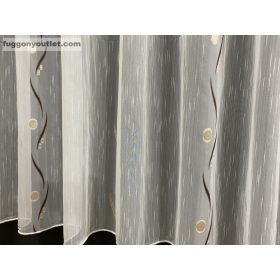 Voile, Roshan, fehér alapon barna, 300x260 cm 