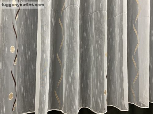 Voile, Roshan, fehér alapon barna, 300x260 cm 