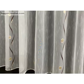 Voile, Roshan, fehér alapon barna, 500x260 cm