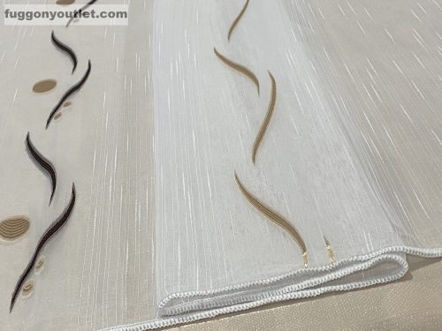 Voile, Roshan, fehér alapon barna, 500x260 cm