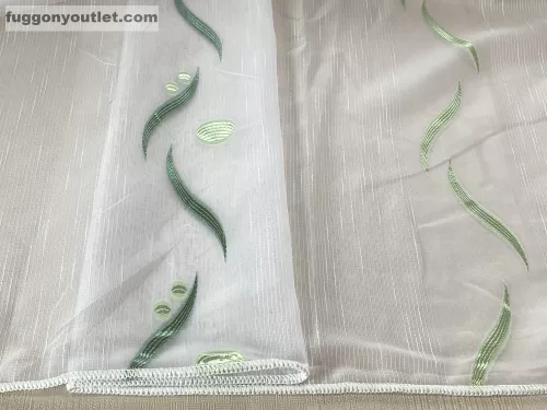 Voile, Roshan, Pdv58Zold3 fehér alapon zöld, 300x150 cm 