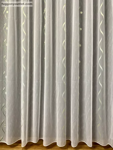 Voile, Roshan, Pdv58Zold3 fehér alapon zöld, 300x150 cm 