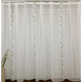 Voile, Roshan, fehér alapon zöld, 500x260 cm 