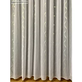 Voile, Roshan, fehér alapon zöld, 500x260 cm 