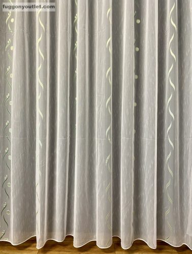 Voile, Roshan, fehér alapon zöld, 500x260 cm 