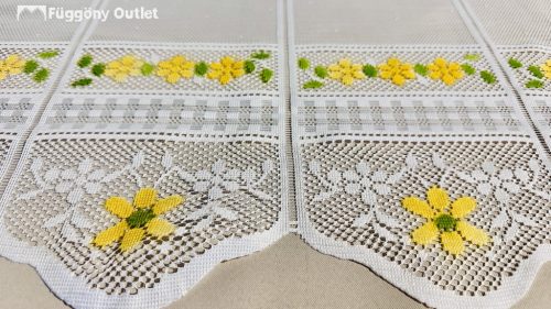 Méteráru, Vitrázs Függöny, Zsakar, sárga virág, 45 cm 