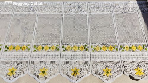 Méteráru, Vitrázs Függöny, Zsakar, sárga virág, 45 cm 