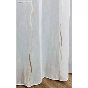 Voile, Zoe, fehér alapon arany bronz, 300x260 cm 