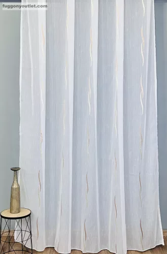 Voile, Zoe, fehér alapon arany bronz, 300x260 cm 