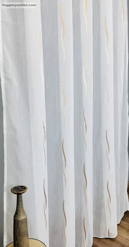 Voile, Zoe, fehér alapon arany bronz, 300x260 cm 