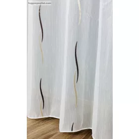 Voile, Zoe, fehér alapon arany barna, 200x290 cm 