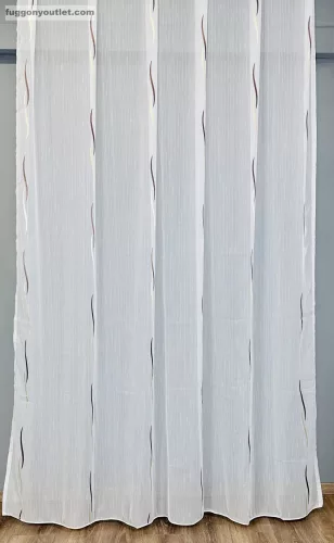 Voile, Zoe, fehér alapon arany barna, 200x290 cm 