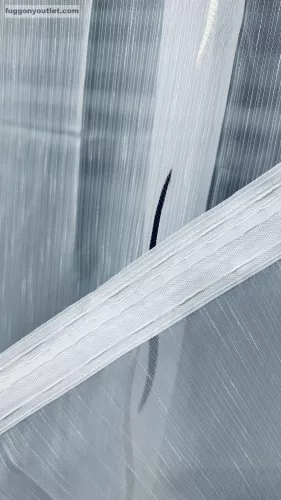 Voile, Zoe, fehér alapon arany barna, 200x290 cm 