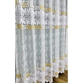 Görög minta, fehér alap arany, 300x250 cm