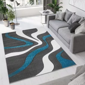 SZŐNYEG, WAVE BLUE, 200x300 cm
