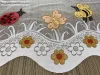 Méteráru, Vitrázs Függöny, Zsakar, Katicabogár, fehér alapon piros Sárga, 57 cm Magas